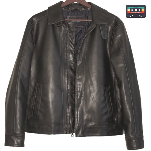 Tommy Hilfiger Leather Jacket Dark Brown Sz Medium - Picture 1 of 5